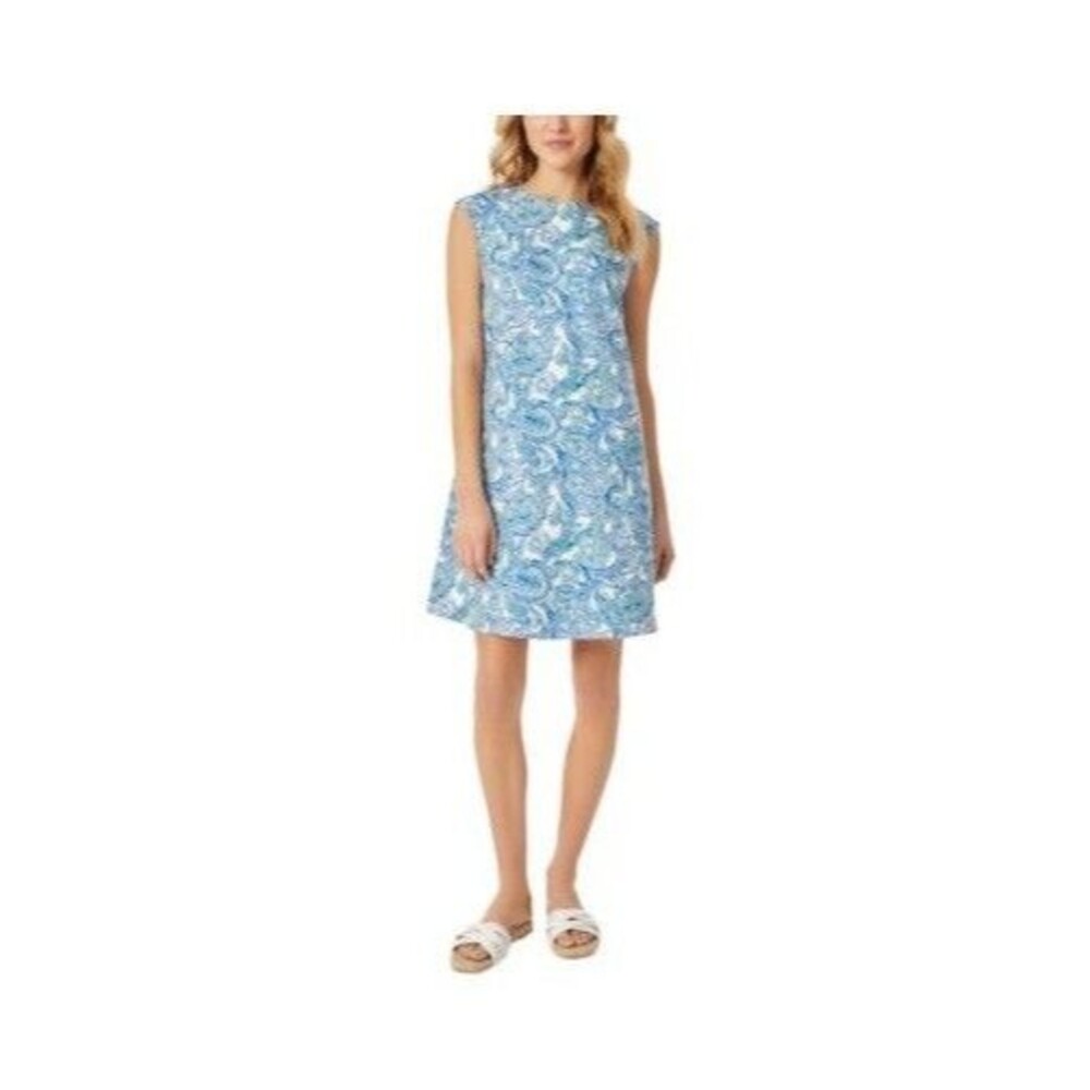 Jones New York Womens M Light Sapphire Multi Paisley Knee Length Dress NWT CS74